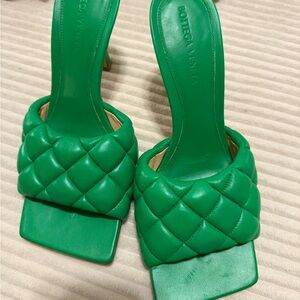 Bottega Veneta Emerald Quilted Heels